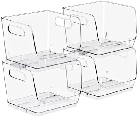 Sorbus Clear Pantry Organizer with Stackable Storage Bins, Open Front by Sorbus