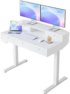 HUANUO 40 x 24 Inch Electric Standing Desk with 4 Drawers, White by HUANUO