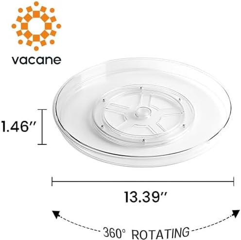 vacane 2-Pack 13Inch Lazy Susan Cabinet Organizer, Plastic Rotating Organizer Spice Rack Condiment Organizer for Pantry, Countertop, Cupboard, Refrigerator-Clear - Image 7