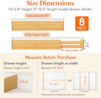 Lifewit 2.4" Kitchen Drawer Dividers, Adjustable Bamboo Drawer Organizers - Image 3
