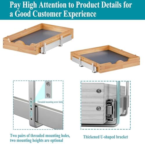 OCG Pull Out Drawers For Cabinets, Slide out Wood Drawer Shelf, Pull Out Shelves for Base Cabinet Organization in Kitchen, Pantry, Bathroom - Image 5