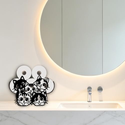 Cat Toilet Paper Holder Wall Mount/Stand for Extra 8 Rolls - Image 6