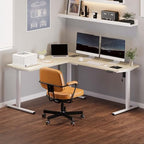 FLEXISPOT 71 x 63 Reversible L-Shaped Electric Standing Desk, Maple - Image 2