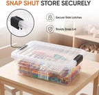 Superio 7.4 Quart Clear Plastic Storage Bin with Lid, Stackable Organizer Box, BPA-Free Storage Container for Home, Garage, School & Office, 5 Pack - Image 6