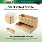 BAMOTTO CRAFTBAMBOO Stackable Bamboo Drawer Organizer Set of 5 for Kitchen - Image 3
