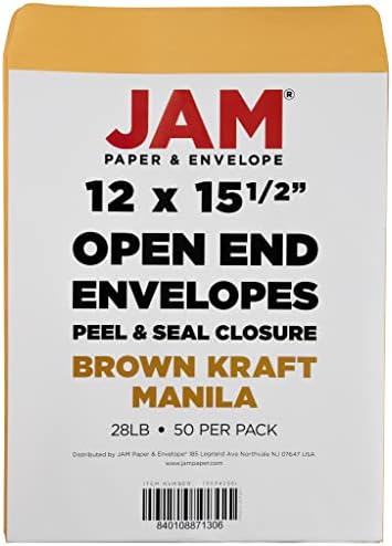 JAM PAPER 12 x 15 1/2 Open End Catalog Envelopes with Peel and Seal Closure - Brown Kraft - Bulk 500/Box - Image 5