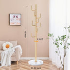ZOZOE Metal Modern Coat Racks, Cactus Coat Rack Freestanding with Natural Marble Base, Golden Coat Rack Stand with 8 Hooks, Coat Tree Hanger Stand for Bags, Hats, Entryway, Office - Image 4