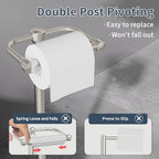 RARXTR Toilet Paper Holder Stand, Post Pivoting Design Free Standing Toilet Paper Holder, SUS304 Stainless Steel Toilet Paper Roll Holder, Heavy Stable Base (Brushed Nickel) - Image 3
