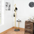 JIAYUEJU Coat Rack Freestanding with Table for Entryway (Gold) - Image 5