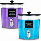 2 Pack Laundry Detergent Dispenser 128 oz / 3.5 L for Laundry Room, Round by Sawysine