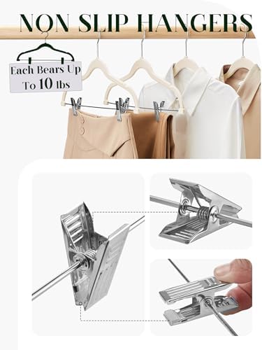 Cozymood Velvet Skirt Hangers 36 Packs Ultra Thin Hangers with Clips - Image 6