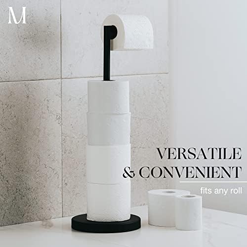 Marmolux Acc - Free Standing Toilet Paper Holder Stand 1pc - Bathroom Storage for 4 Rolls of Toilet Tissue Modern Stainless Steel Matte Black - Toilet Roll Stand - Image 5