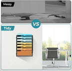 SUPEASY 6 Tier Wall File Organizer, Hanging Wall Mounted Mail Organizer with Label Slots, Metal Mesh File Holder Magazine Rack for Office, Home, School or Classroom, Black, 2Pack - Image 7