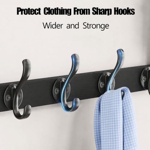 29” Coat Rack Wall Mount with Shelf, Coat and Key Hanger with Metal Hooks - Image 7