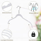 Quality Hangers Clothes Hangers 200 Pack - Non-Velvet Plastic Hangers for Clothes -Heavy Duty Coat Hanger Set -Space-Saving Closet Hangers with Chrome Swivel Hook, Non-Flocked Hangers (200, White) - Image 5