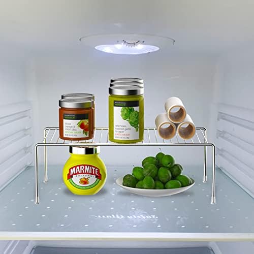 Redrubbit 4 Pack Large (15.7 x 9. 4 Inch) Cabinet Storage Shelf Rack, Rustproof Kitchen Counter and Cabinet Shelf, Storage Rack Organizer for Kitchen, Fridge, Cabinet, Bathroom, Chrome - Image 2