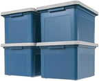 IRIS USA Storage Bins with Lids, WeatherPro Wheeled 106 Qt, Plastic, 3 Pack by IRISUSA