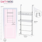 SWTYMIKI Over the Door Towel Racks for Bathroom - 5-Tier Wall Mounted Bathroom Towel Storage Organizer Holder with Metal Shelf, Sliver - Image 7