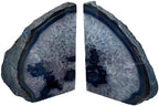 JIC Gem Blue Agate Geode Bookends Heavy Duty Rubber Bumpers 1 Pair 4-6 Lbs - Image 2