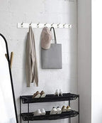 Amazon Basics Wall Mounted Modern Coat Rack for Entryway and Bedroom with Versatile Storage Hooks, Rectangular, 8-Hook, White - Image 5