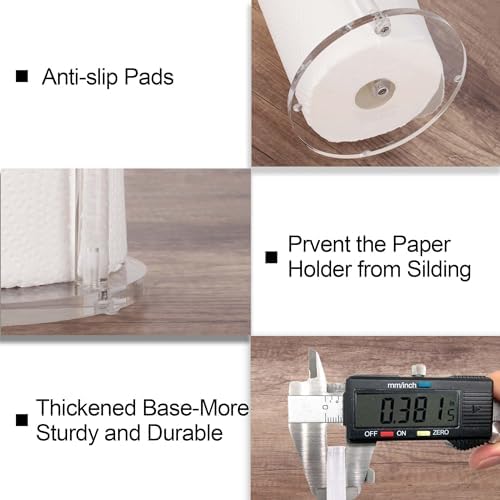 Qtip Holder with Lid Cotton Balls Swab Organizer Acrylic Cotton Square Pads Holder, Paper Towel Holder Countertop Clear Acrylic Paper Towel Dispenser, Premium Arcylic Paper Towel Holder Stand - Image 3