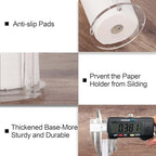 Qtip Holder with Lid Cotton Balls Swab Organizer Acrylic Cotton Square Pads Holder, Paper Towel Holder Countertop Clear Acrylic Paper Towel Dispenser, Premium Arcylic Paper Towel Holder Stand - Image 3