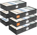 90L Under Bed Storage Containers, Storage Bags, Organizers, 6-Pack, Gray by Unknown
