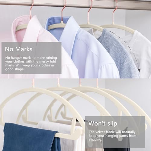 MIZGI Velvet Hangers 60 Pack, Patented Rounded Shoulder Sweater Hangers - Image 4