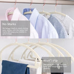 MIZGI Velvet Hangers 60 Pack, Patented Rounded Shoulder Sweater Hangers - Image 4