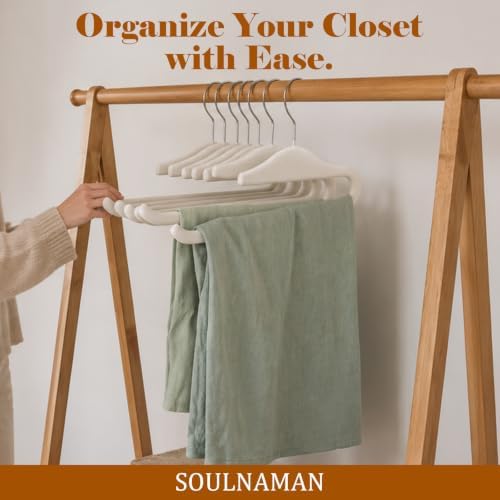 Velvet Hangers Non Slip,20 Pack Space Saving Pants Hangers,Thin Space Saving Clothes Hanger for Closet, Durable Heavy Duty Hanger with 360 Swivel Hook for Pants Towel Jeans(White) - Image 6