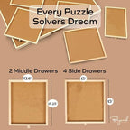 2000 Piece Wooden Jigsaw Puzzle Board 41.5" x 30" with 6 Drawers Rotating - Image 5
