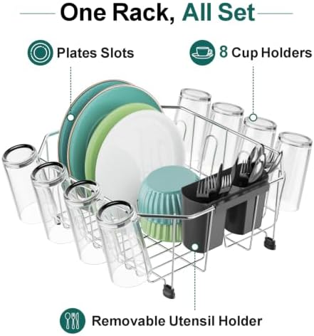 Swedecor Small in Sink Dish Drying Rack - Stainless Steel for Kitchen RV - Image 3