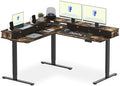 FLEXISPOT Reversible L-Shaped Corner Standing Desk with Monitor Shelf by Unknown