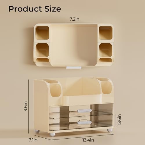 UFORU Makeup Organizer Countertop with 2 Large Drawers for Vanity Bathroom - Image 4