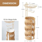 Freestanding Toilet Paper Holder, Idealmax Handmade Rattan Toilet Paper Roll Holder Stand for 4 Mega Rolls for Bathroom Storage - Image 2