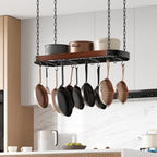 CHOEZON 32'' Hanging Pot Rack, Ceiling Pan Hanger, Pot Holder for Kitchen - Image 5