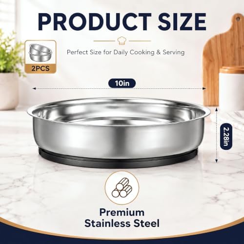 Mifoci 2 Pcs 10" Stainless Steel Lazy Susan Organize, Turntable Spice Rack - Image 2