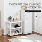 3 Tier Metal Utility Rolling Cart with Wheels, White - Image 6