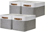 DULLEMELO 4-Pack Large Fabric Baskets for Storage 15"x11"x9.5" Storage Bins for Organizing Linen Closet Baskets with Handles by DULLEMELO