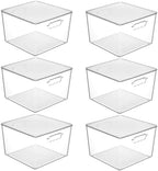 Vtopmart 6 Pack Extra Large Clear Stackable Storage Bins with Lids, 11inch Organizer Bins with Handle for Onions and Potatoes, Plastic Containers for Pantry, Freezer, Kitchen, Closet Organization by Vtopmart