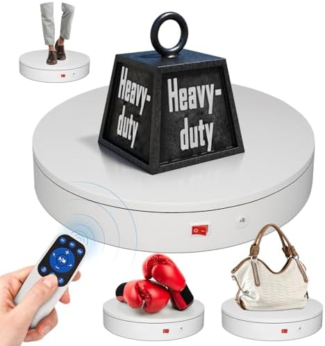15.8In Remote Motorized Electric Turntable Rotating Display Stand Rotating Platform Photography Turntable motorized lazy susan base giratoria para for Photography,3D Scanner,(Load Range:132~400lbs) by ComXim