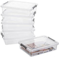 Citylife 6PC Storage Bins with Lids, Stackable Plastic Box, Paper Storage by CITYLIFEHomeOrganization