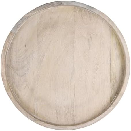 Santa Barbara Design Studio Mango Wood Lazy Susan for Table Top Turntable Charcuterie Board Serving Tray, 15.75" D x 2" H, Bleach by SantaBarbaraDesignStudio