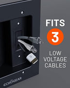 ECHOGEAR TV Cord Hider for Wall Mounted TV with 2X AC Outlets & 2X USB-A Ports - Hide Power Cables & Low Voltage Wires Behind The Wall - Includes Template, Saw, & Low Profile Extension Cord - Black - Image 3