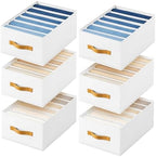 DIMJ Wardrobe Clothes Organizer - Foldable Closet Drawer Organizer Dividers for Jeans, Pants, Sweater, T Shirt, Storage Bins with Handles for Shelf by DiMJ
