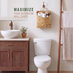 84ECO Set of 2 Wicker Hanging Baskets for Wall, Door - Wall Basket Decor - Image 4