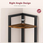 Tajsoon Corner Shelf Stand 4 Tier 48.5" with Metal Frame, Rustic Brown - Image 4