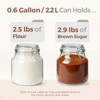 ComSaf Glass Pantry Jars with Airtight Lids 74 oz 2 Pack Large Wide Mouth - Image 4
