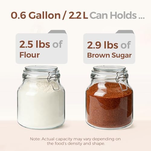ComSaf Glass Pantry Jars with Airtight Lids 74 oz 2 Pack Large Wide Mouth - Image 4