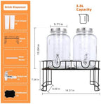 1 Gallon Glass Drink Dispensers For Parties-Set of 2,Leak-Proof Spigot - Image 2